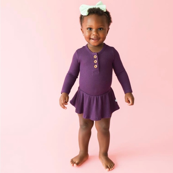 Posh Peanut waffle knit skirted bodysuit size 0/3- NWT - Picture 4 of 4